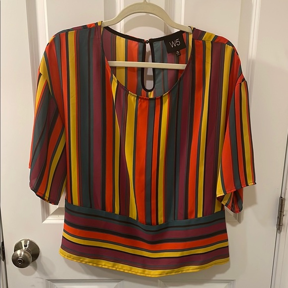 W5 Tops - W5 Vintage Vibrant Relaxed Multi Color Women’s Medium Blouse great fall colors!